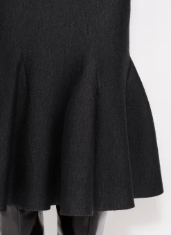 MIDI SKIRT IN SCULPTURAL GODET KNIT