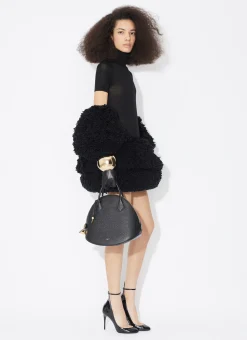 MINI BUBBLE SKIRT IN KNITTED FUR