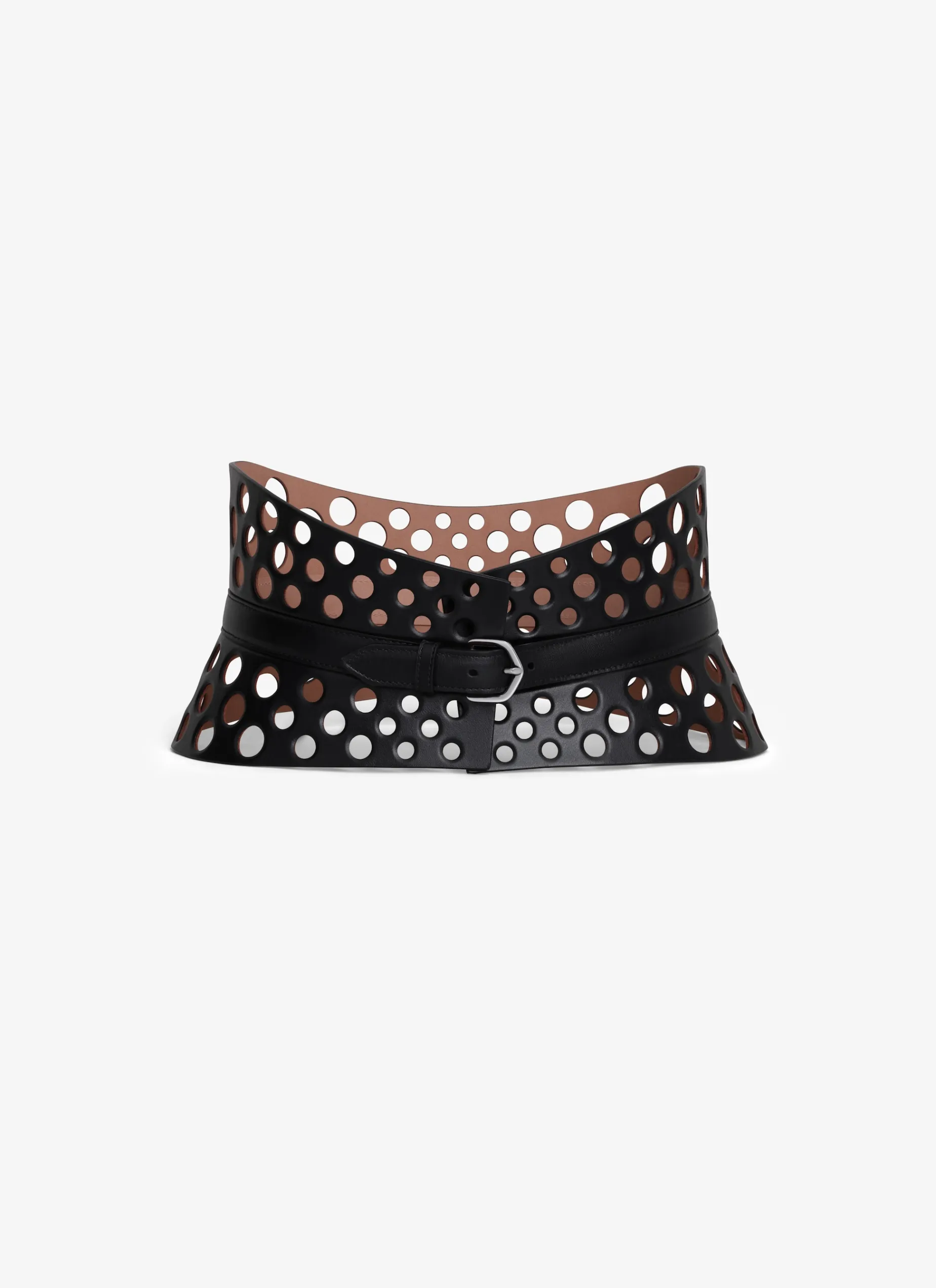 NEO BUSTIER BELT IN PERFORATED CALFSKIN