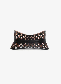 NEO BUSTIER BELT IN PERFORATED CALFSKIN