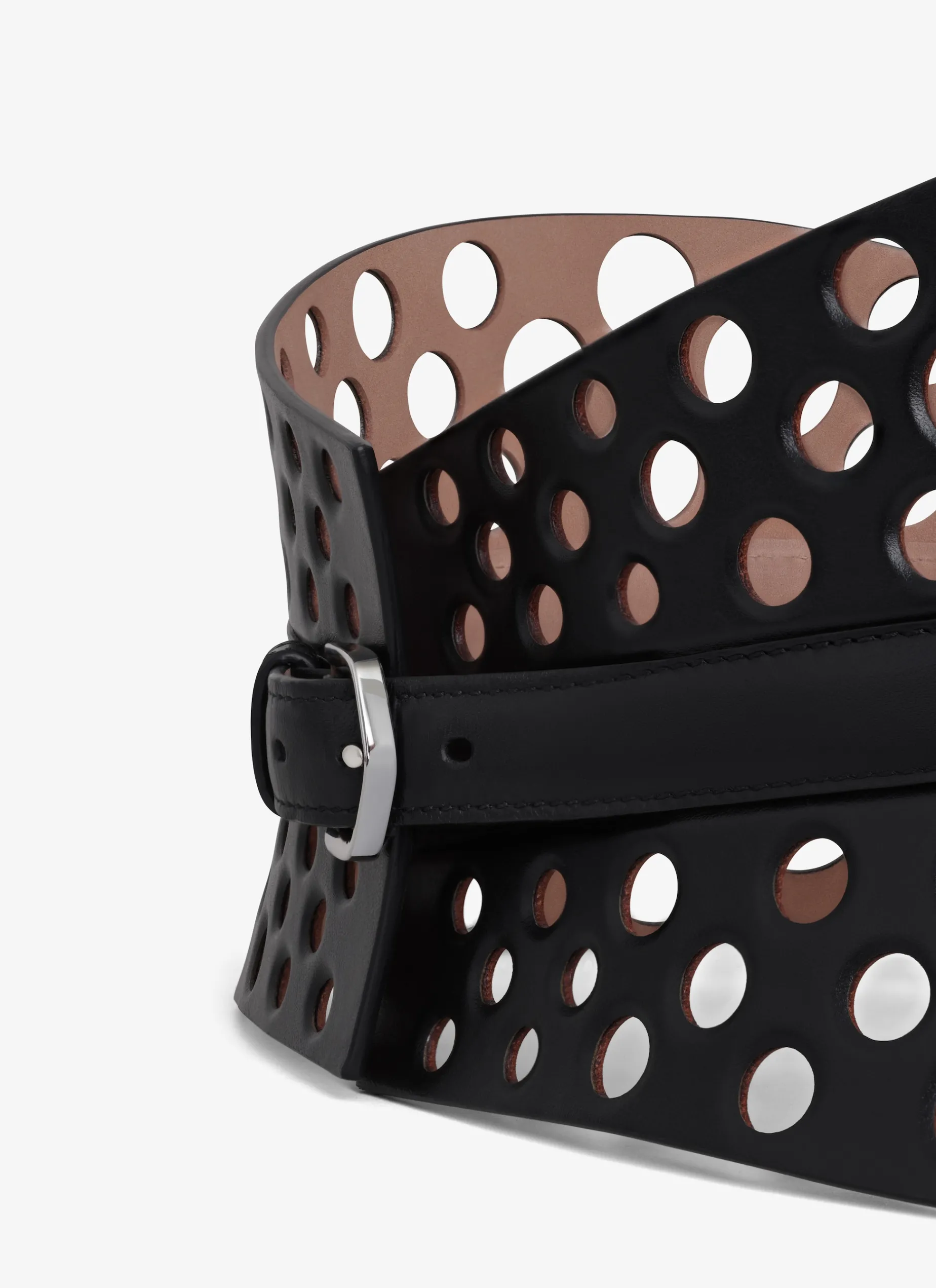 NEO BUSTIER BELT IN PERFORATED CALFSKIN