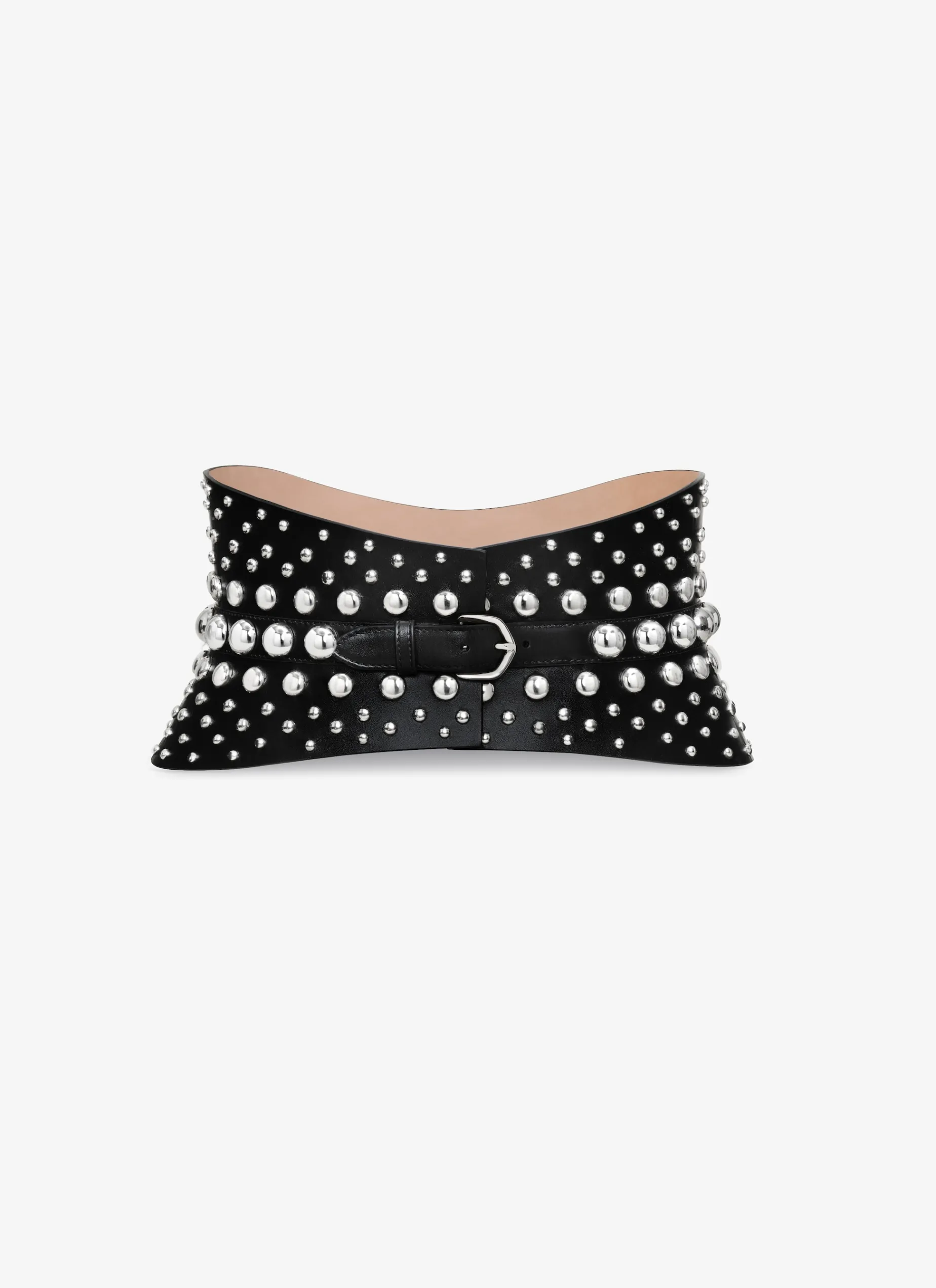 NEO BUSTIER BELT STUDS IN CALFSKIN