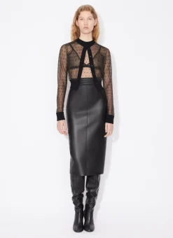 PENCIL LEATHER SKIRT