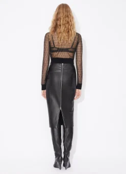 PENCIL LEATHER SKIRT