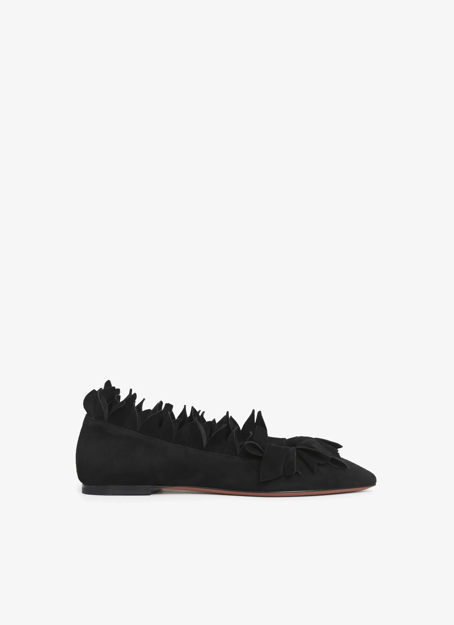 PETAL BALLET FLATS IN SUEDE GOATSKIN
