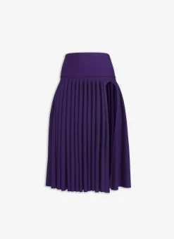 PLEATED SKIRT IN TIGHT GODET KNIT