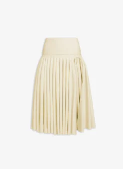 PLEATED SKIRT IN TIGHT GODET KNIT