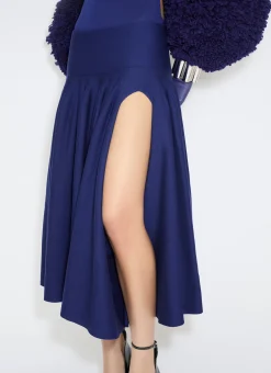 PLEATED SKIRT IN TIGHT GODET KNIT