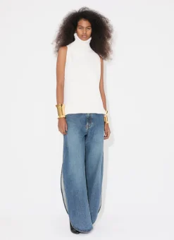 ROUND JEANS IN STONE DENIM
