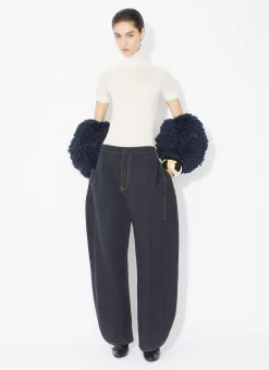ROUND JEANS IN WOOL DENIM