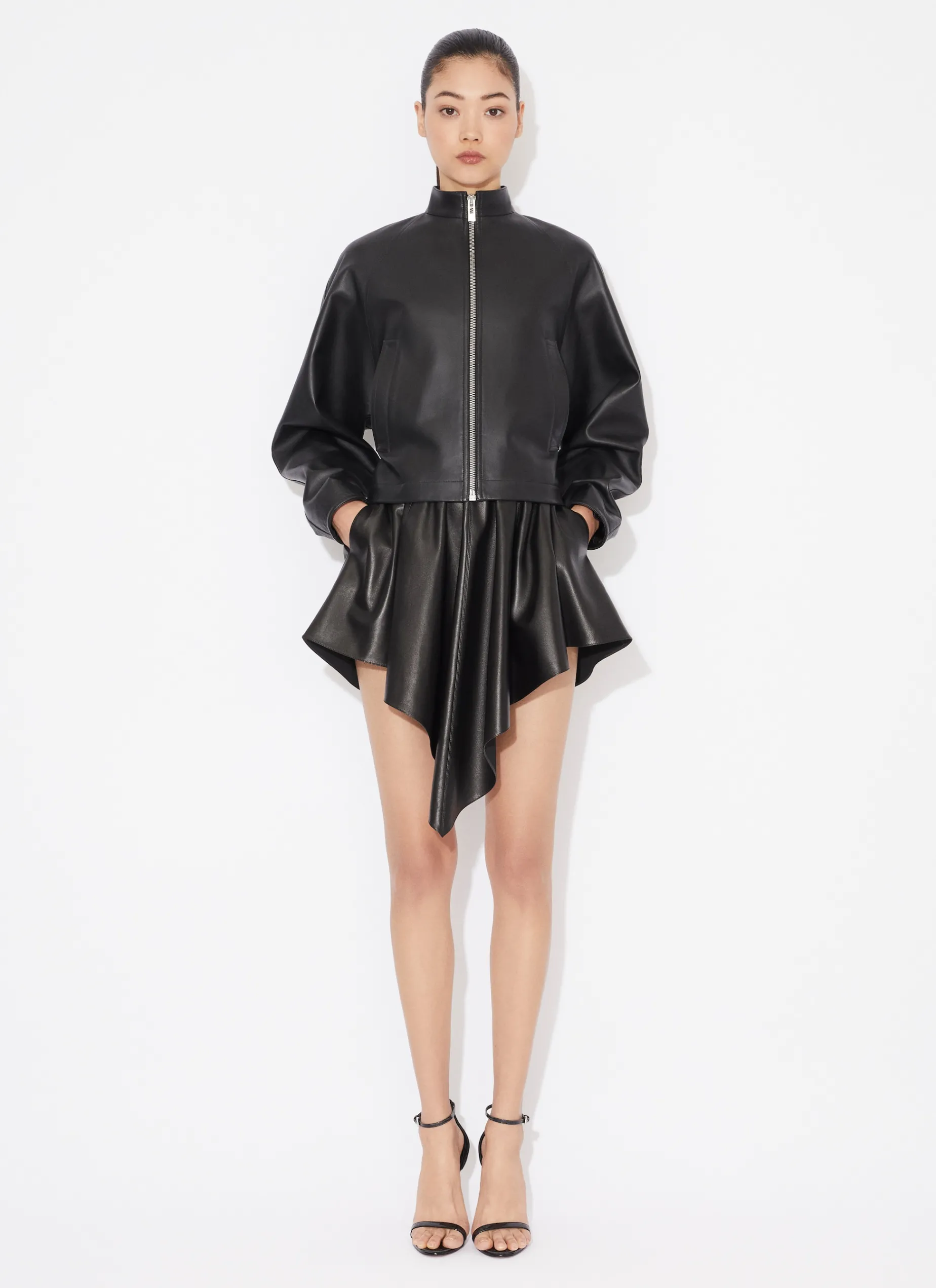 ROUND LEATHER JACKET