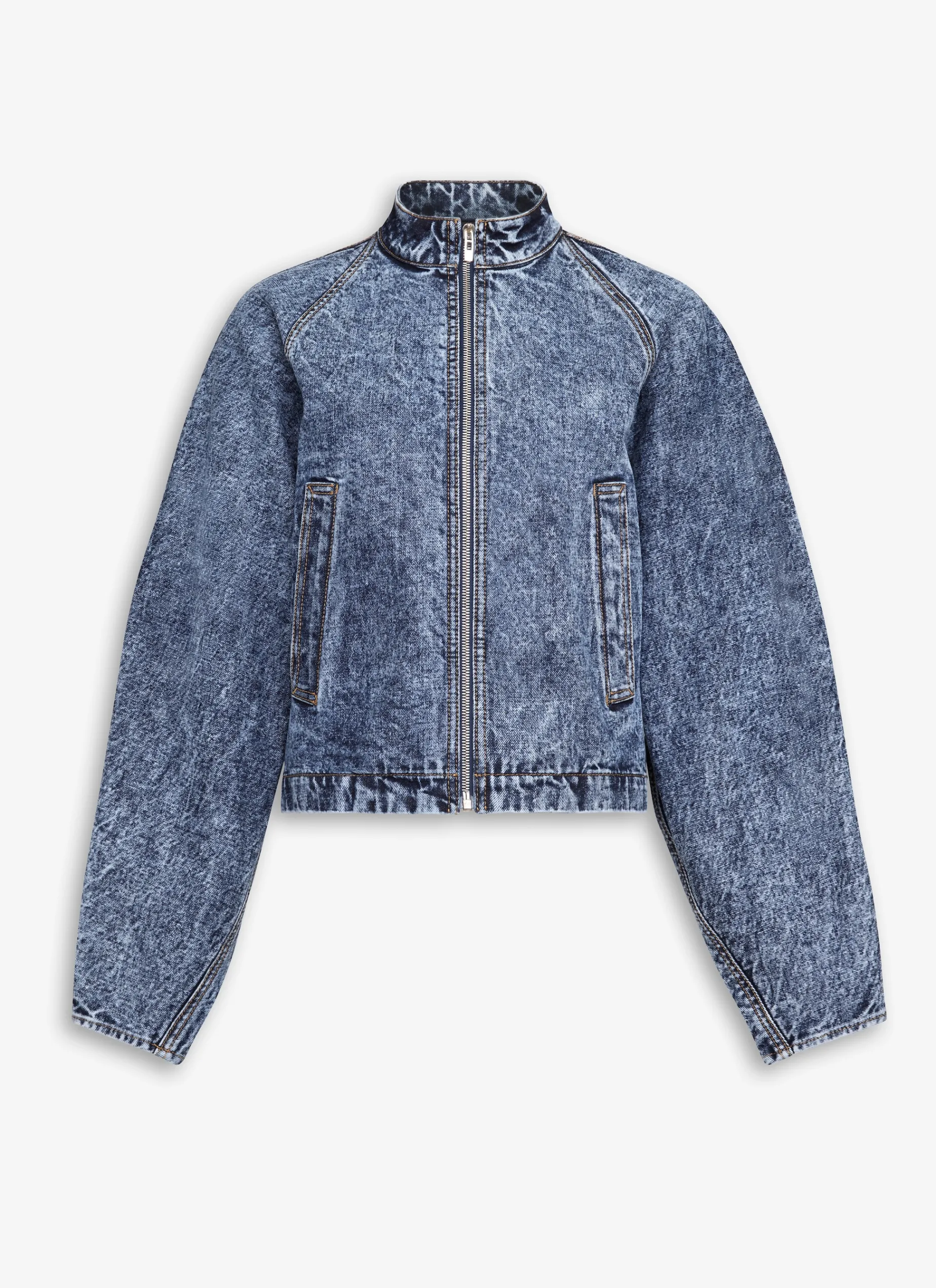ROUND RACING JACKET IN SNOW DENIM
