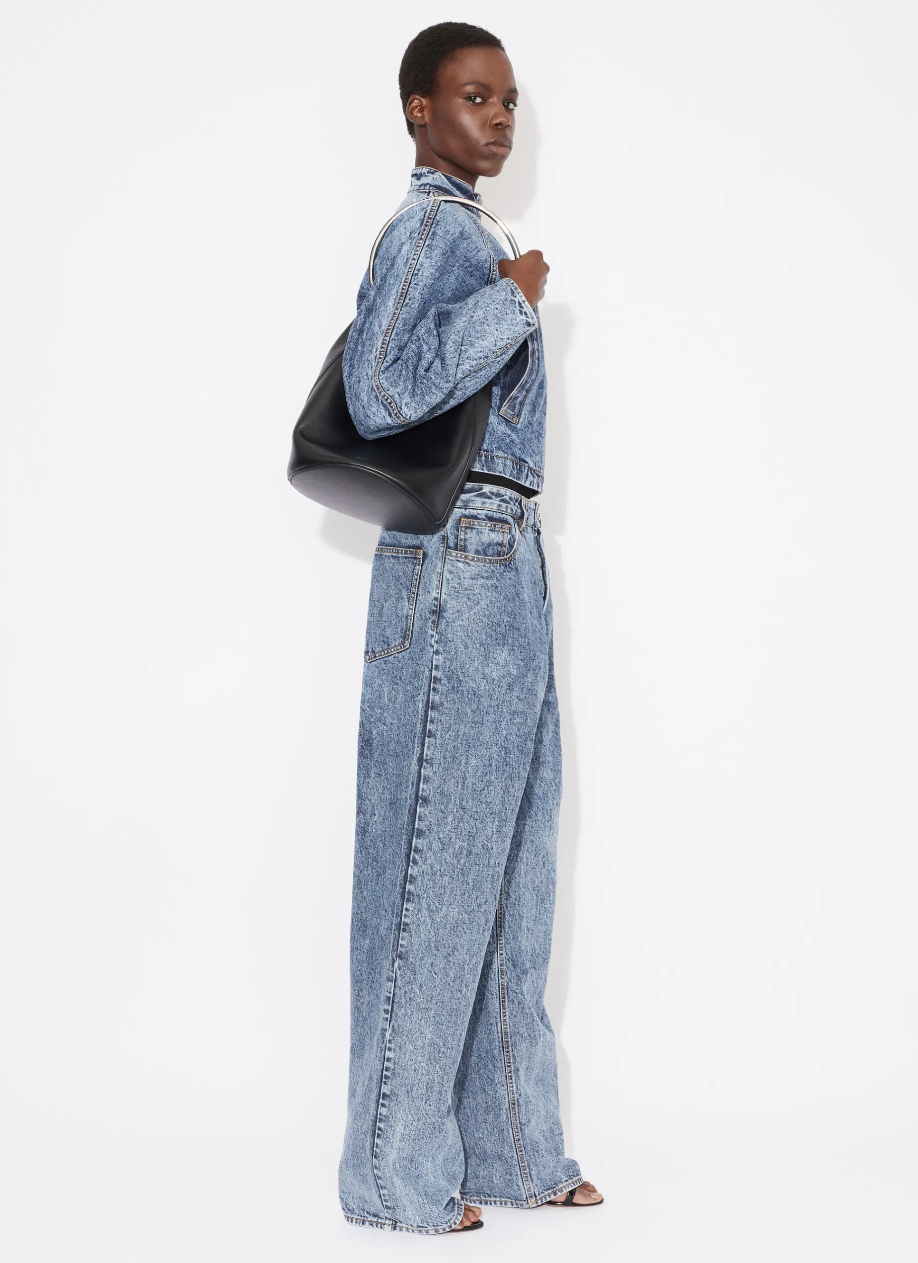 ROUND RACING JACKET IN SNOW DENIM