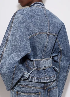 ROUND RACING JACKET IN SNOW DENIM