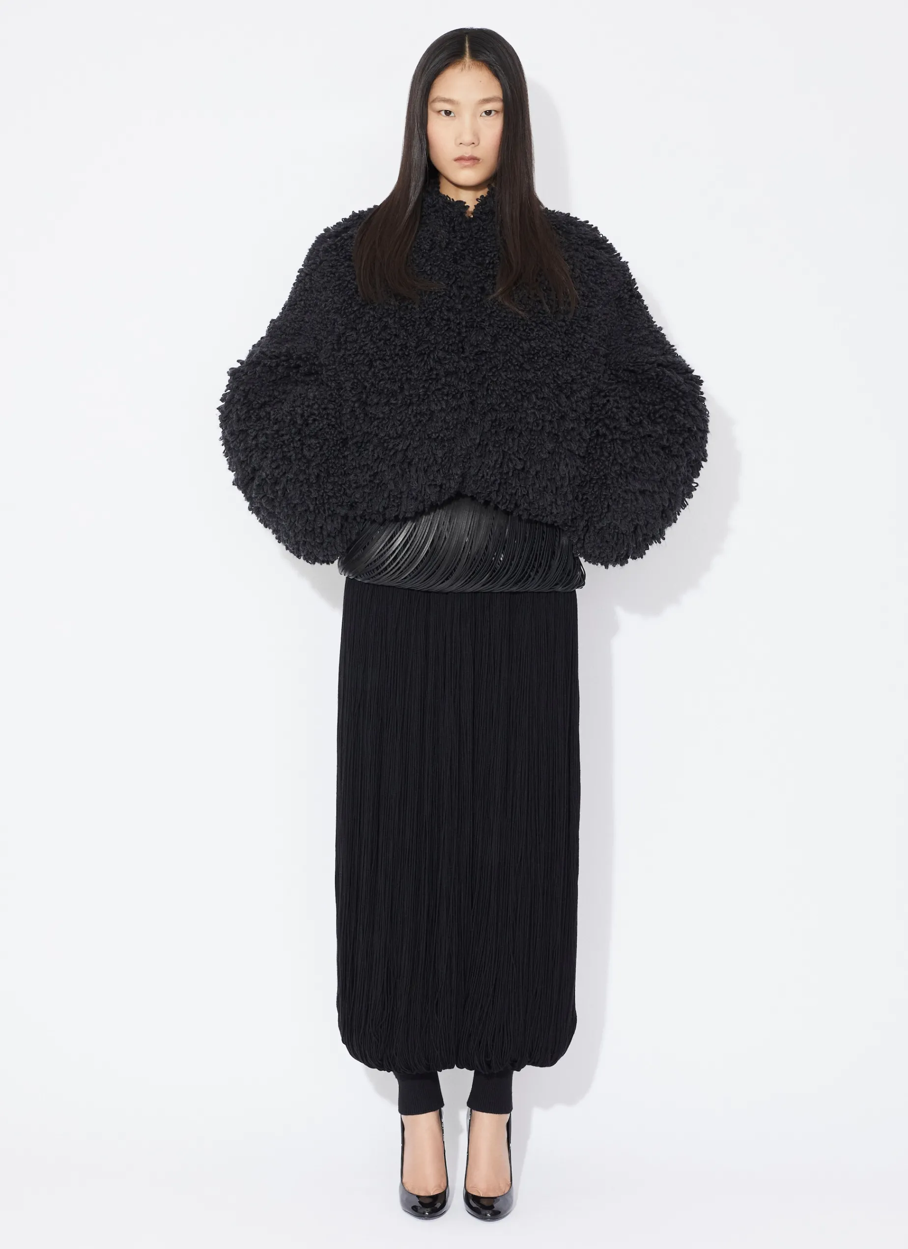 SHORT JACKET IN KNITTED FUR