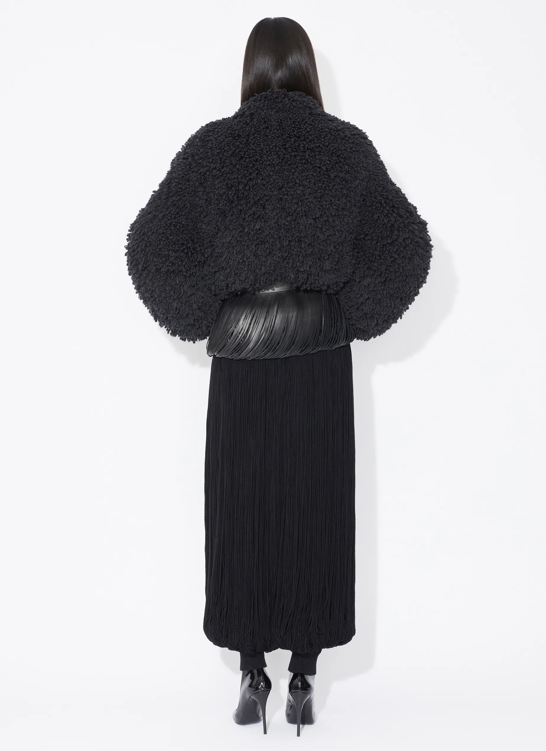 SHORT JACKET IN KNITTED FUR
