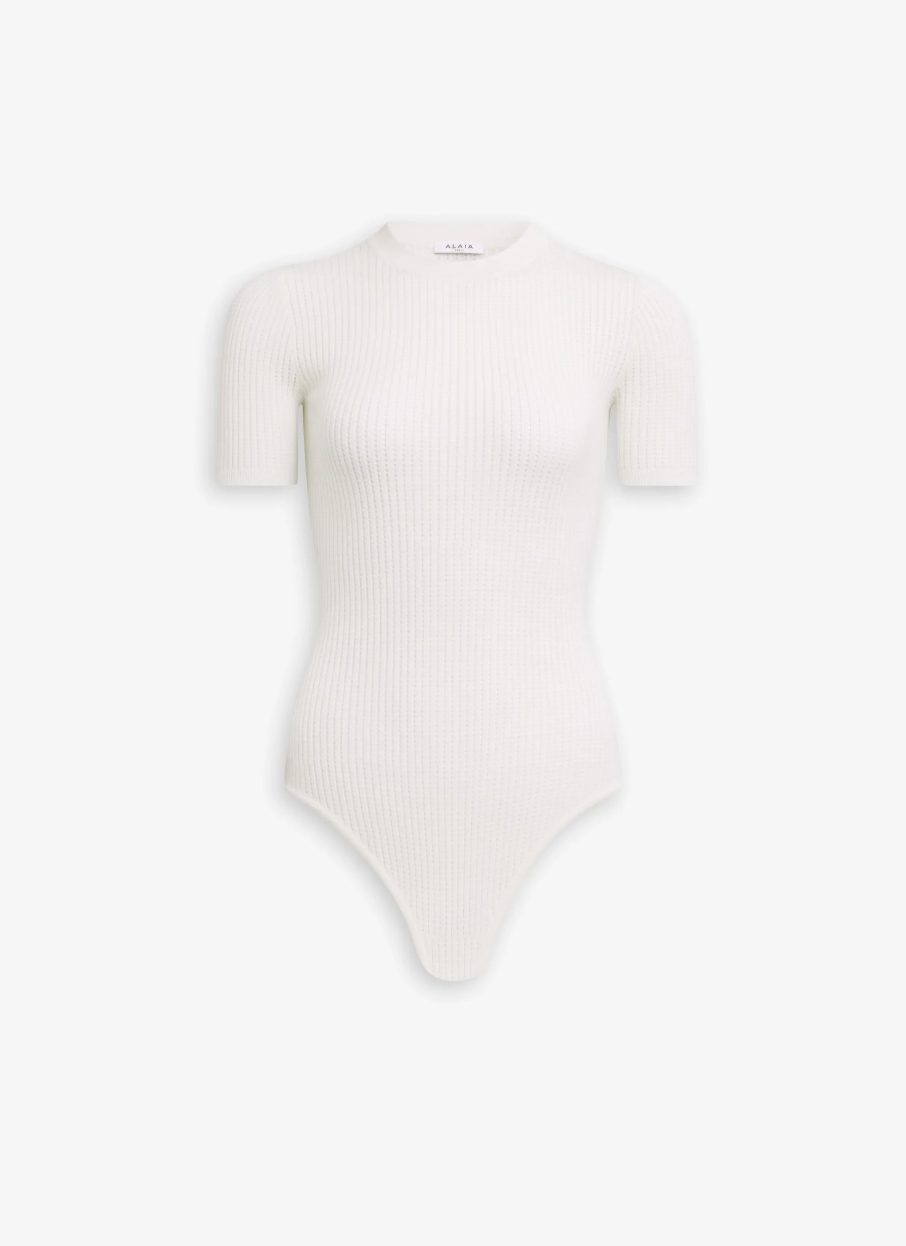 SHORT SLEEVE BODY IN SHEER WOOL KNIT