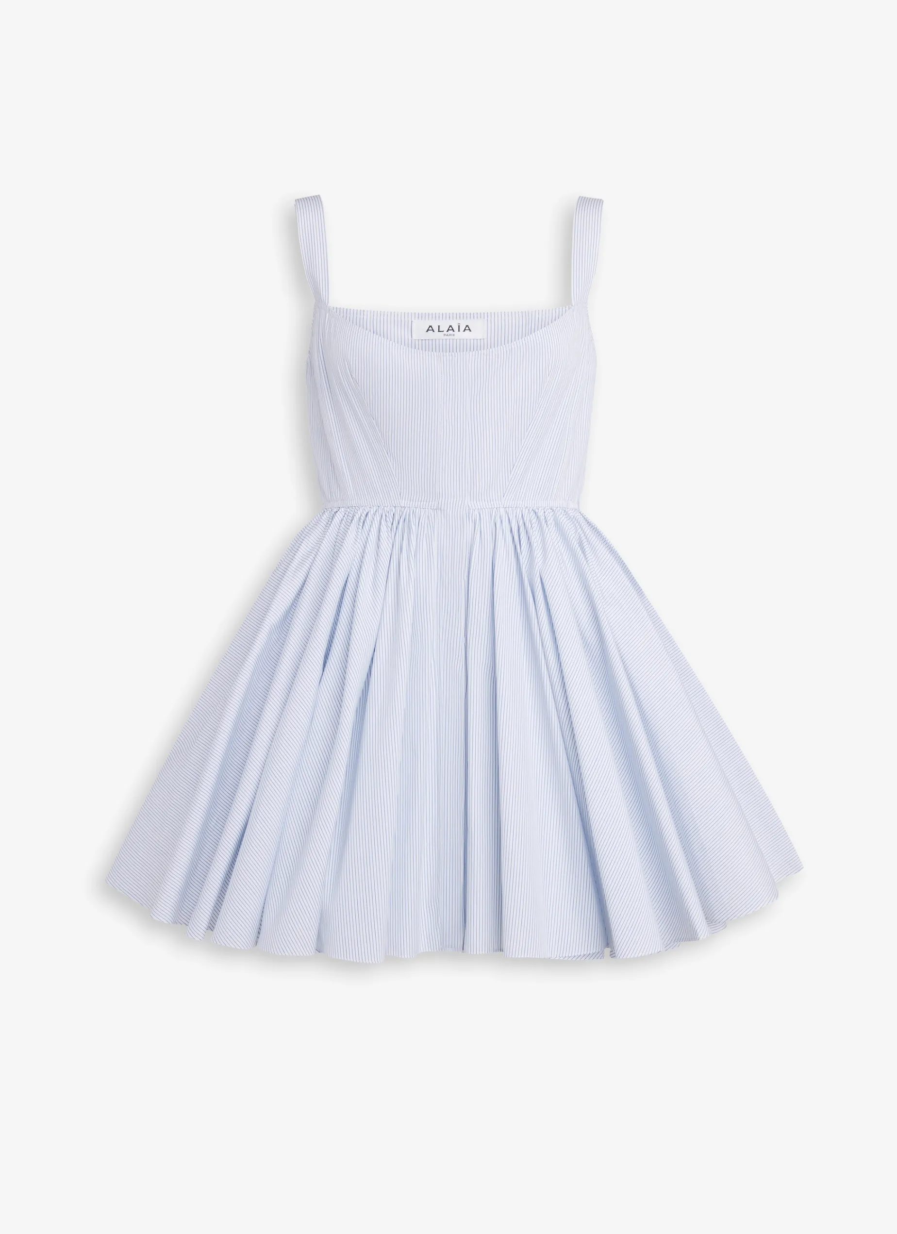 SKATER DRESS IN STRIPED COTTON POPLIN