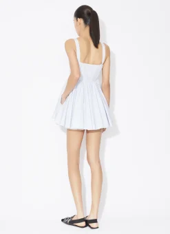 SKATER DRESS IN STRIPED COTTON POPLIN