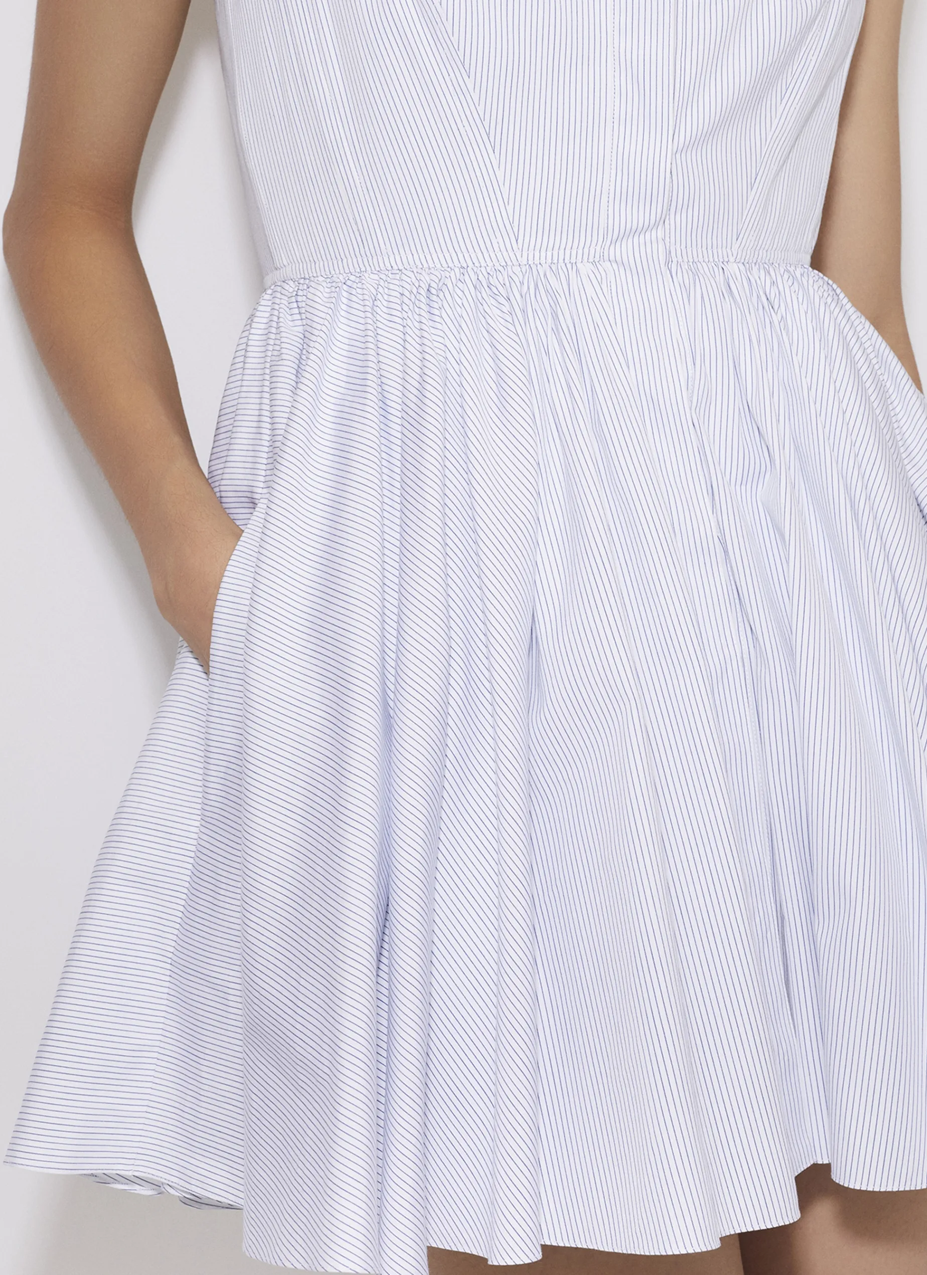 SKATER DRESS IN STRIPED COTTON POPLIN
