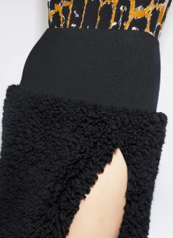 SLIT SKIRT IN KNITTED FUR