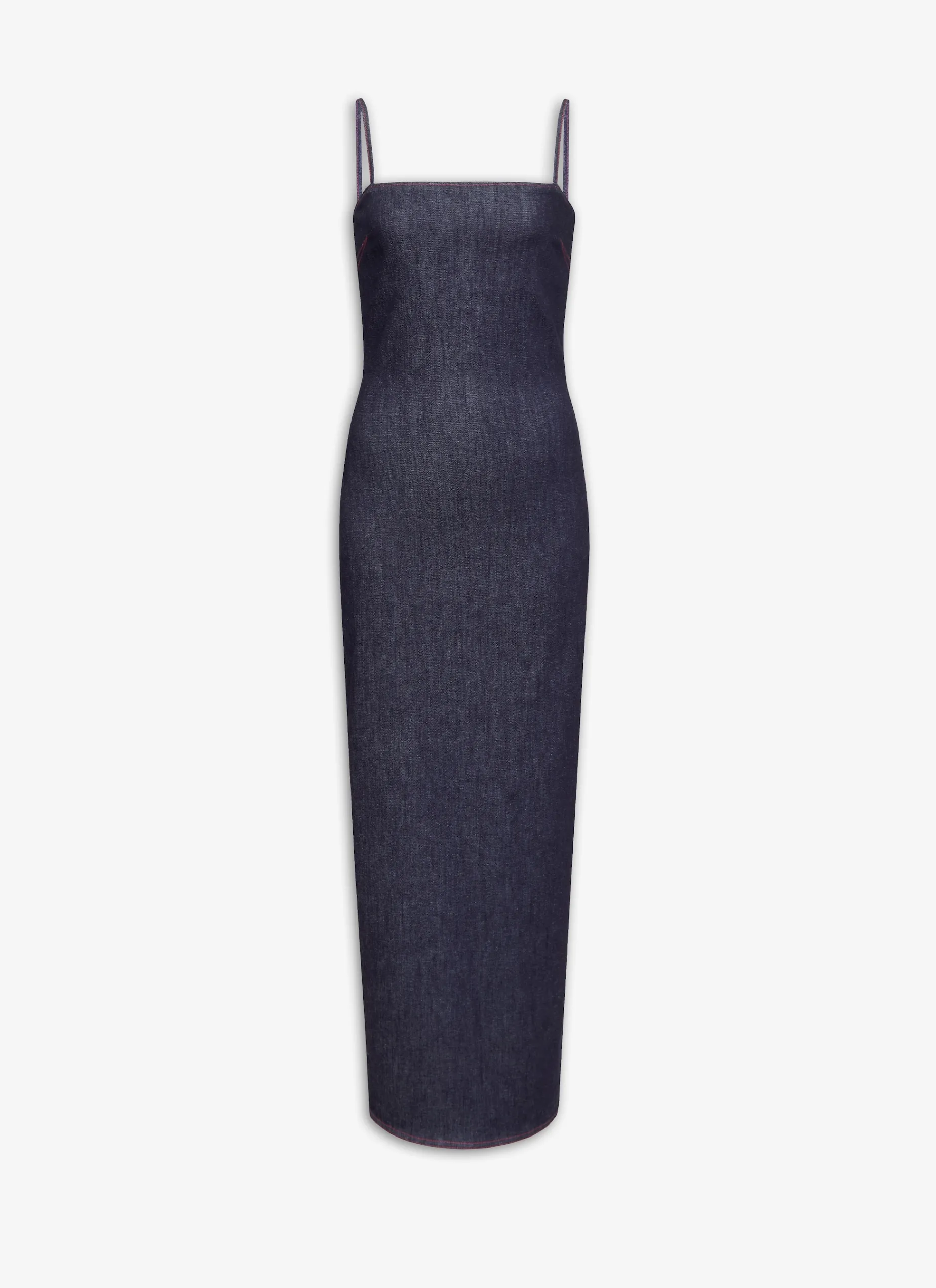 SPAGHETTI STRAPS DRESS IN STRETCH DENIM