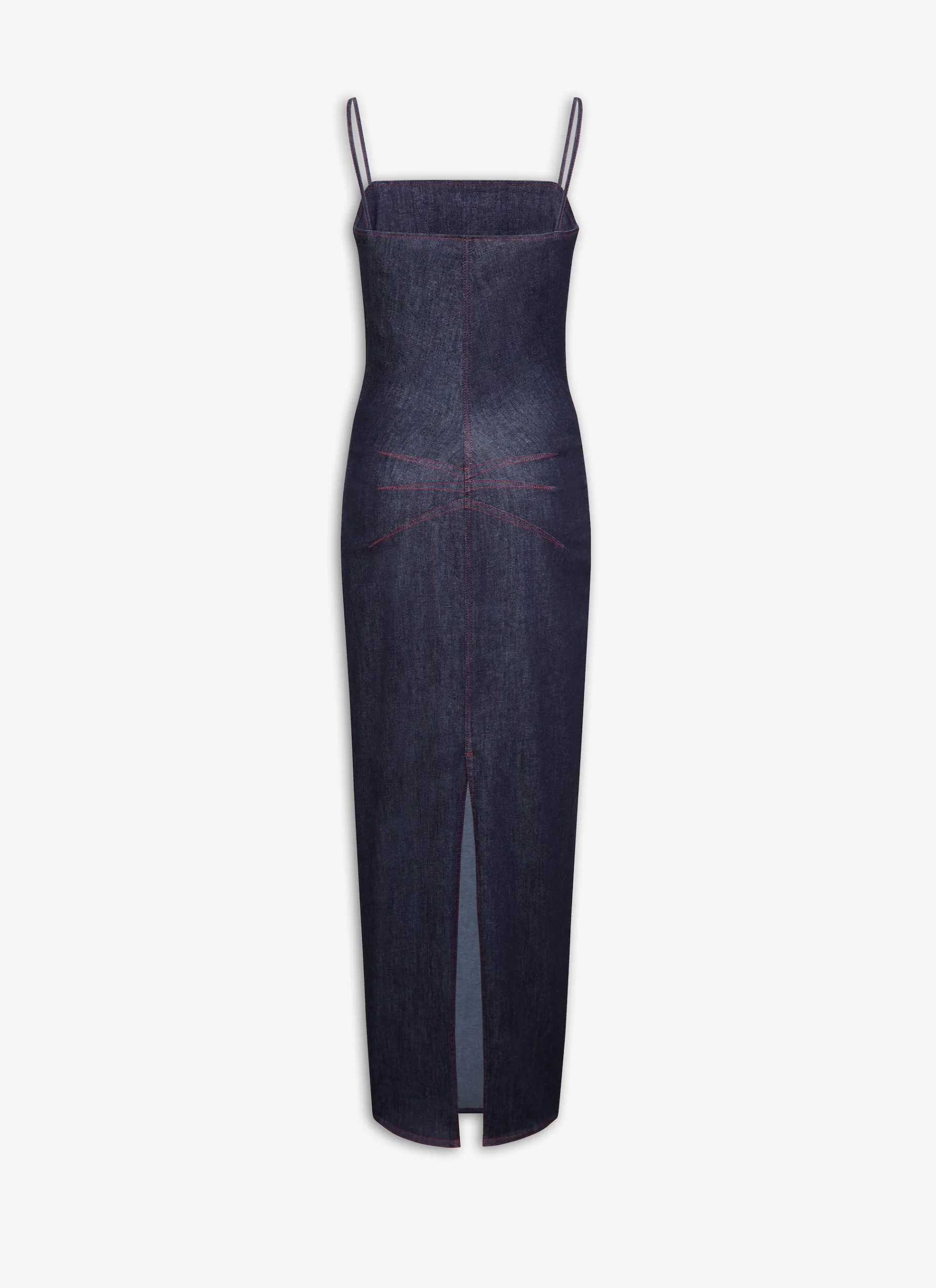 SPAGHETTI STRAPS DRESS IN STRETCH DENIM