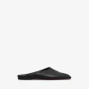 SPIKE FLAT MULES IN CALFSKIN