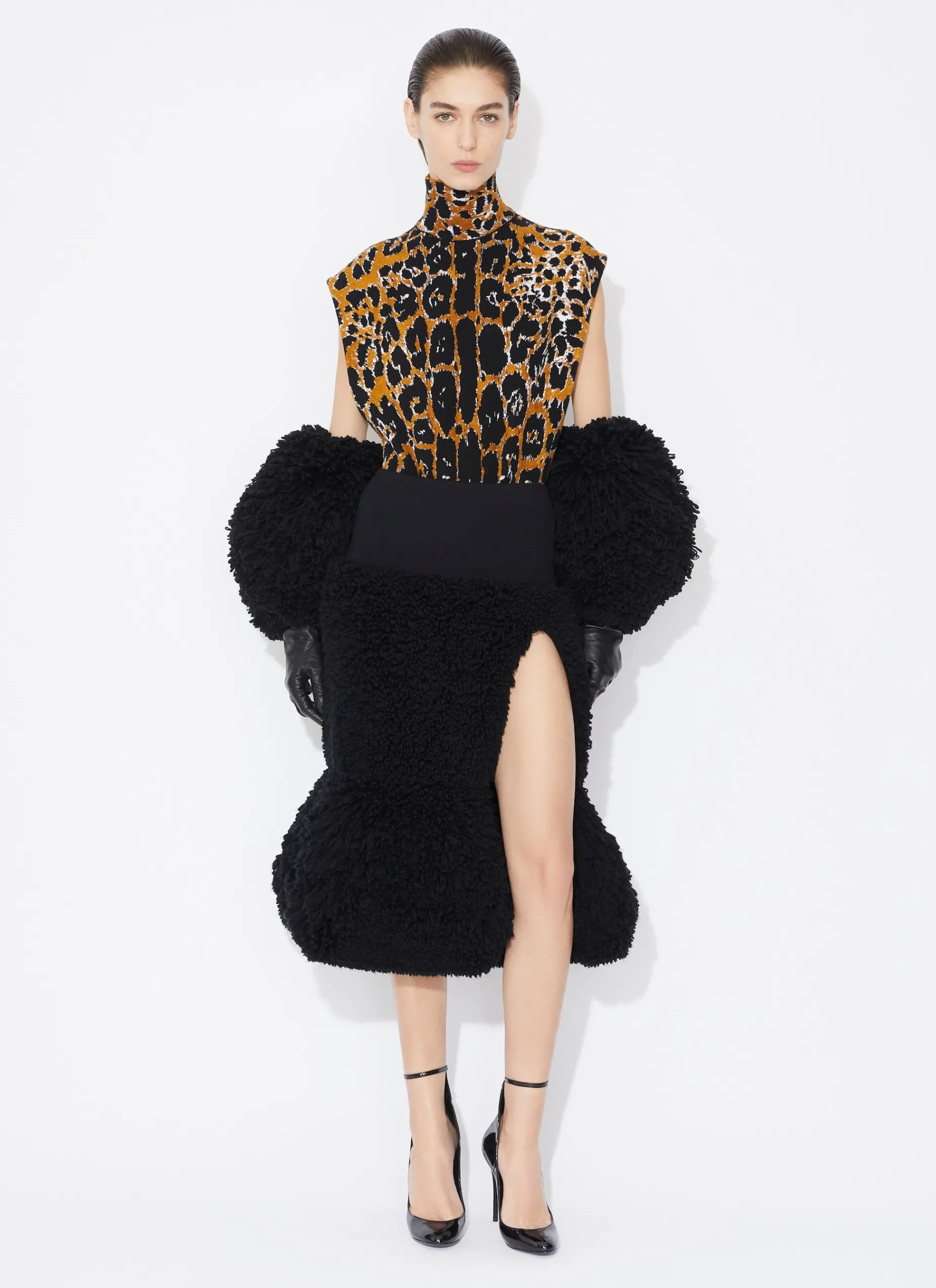 SQUARE TOP IN LEOPARD JACQUARD KNIT