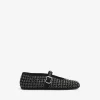 STRASS SUEDE BALLET FLATS