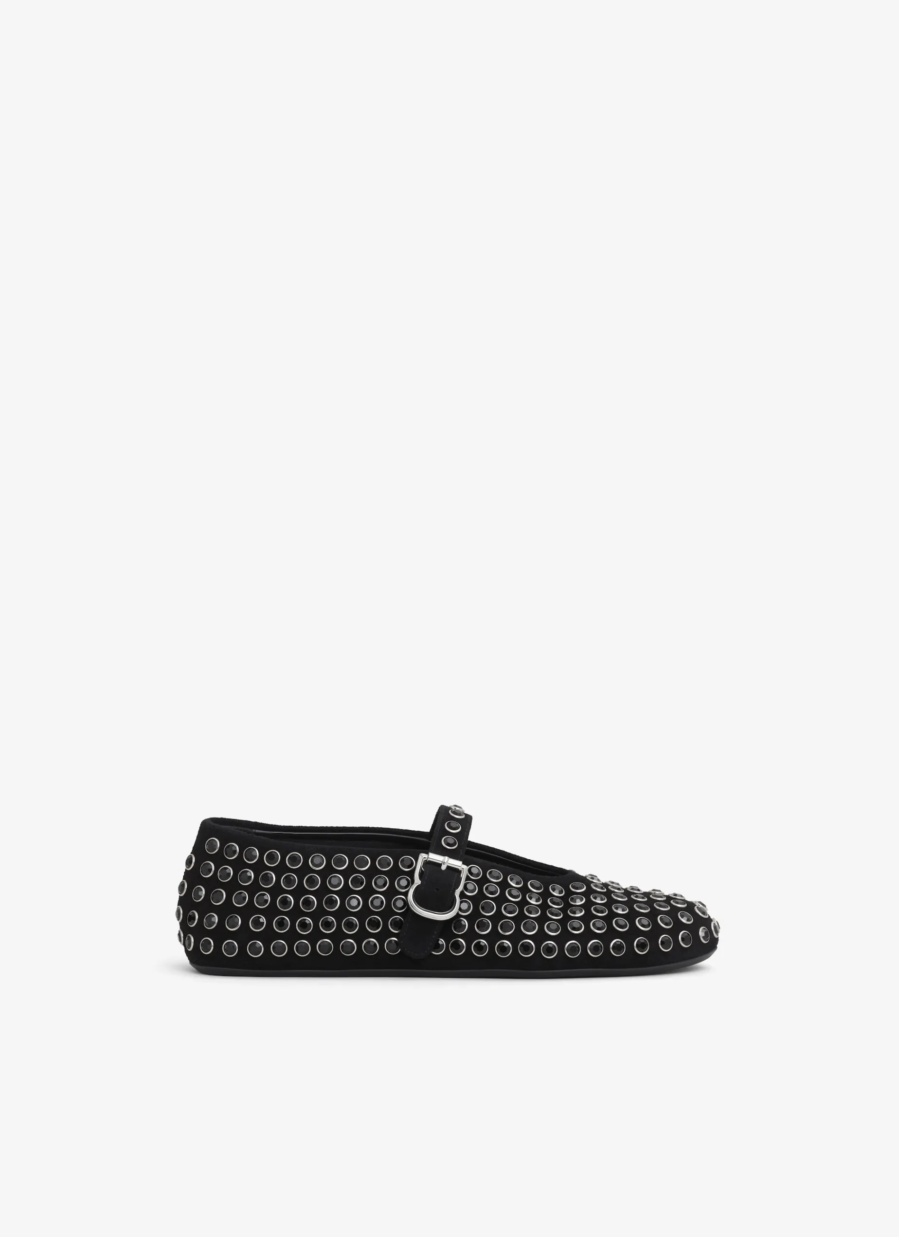 STRASS SUEDE BALLET FLATS