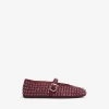 STRASS SUEDE BALLET FLATS