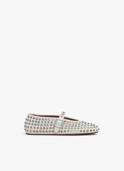 STRASS SUEDE BALLET FLATS