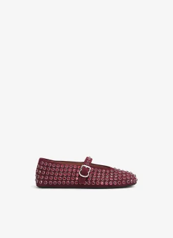 STRASS SUEDE BALLET FLATS