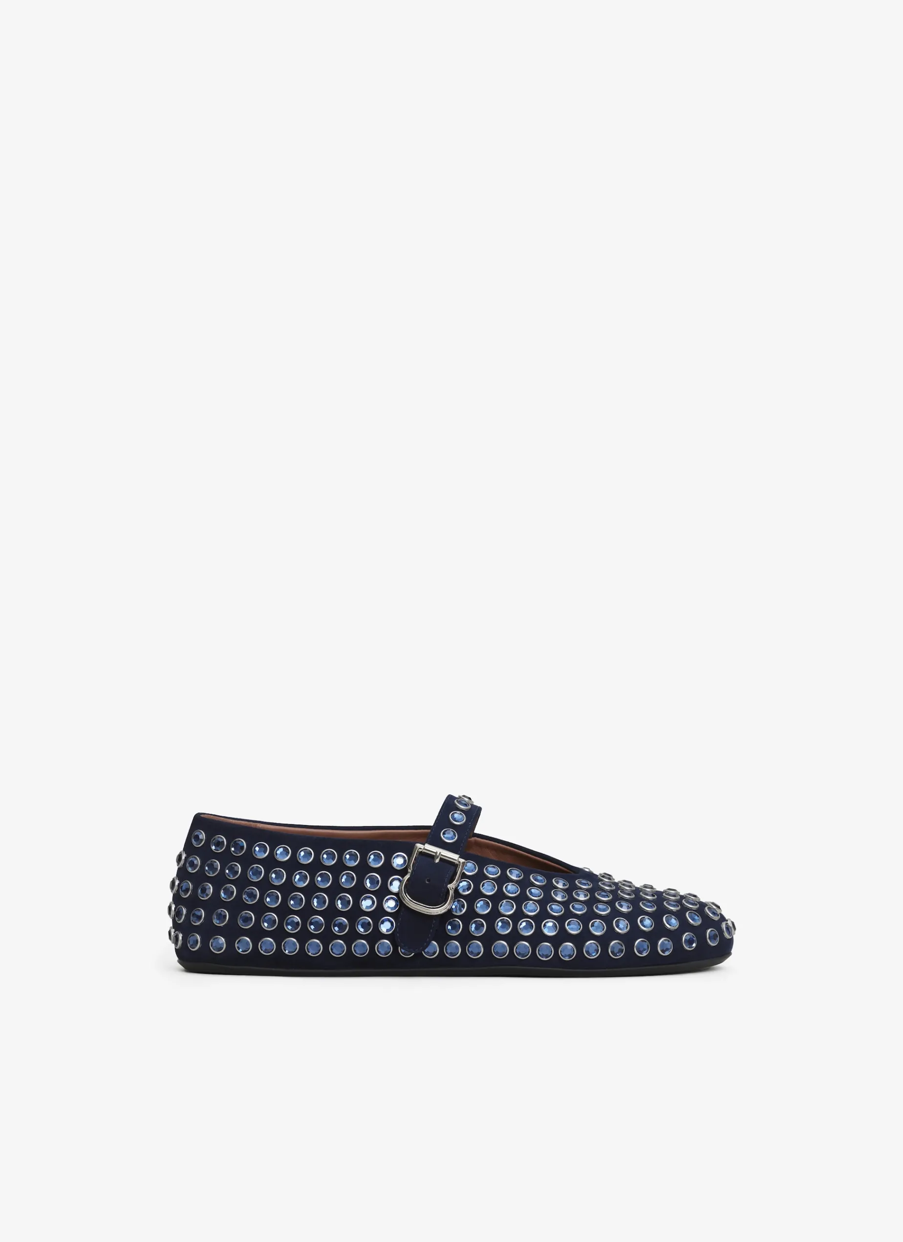 STRASS SUEDE BALLET FLATS