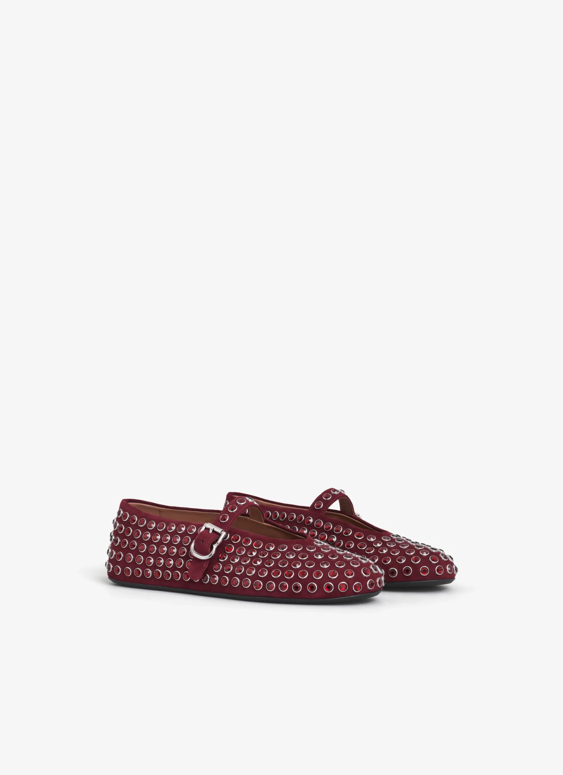 STRASS SUEDE BALLET FLATS