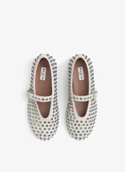 STRASS SUEDE BALLET FLATS