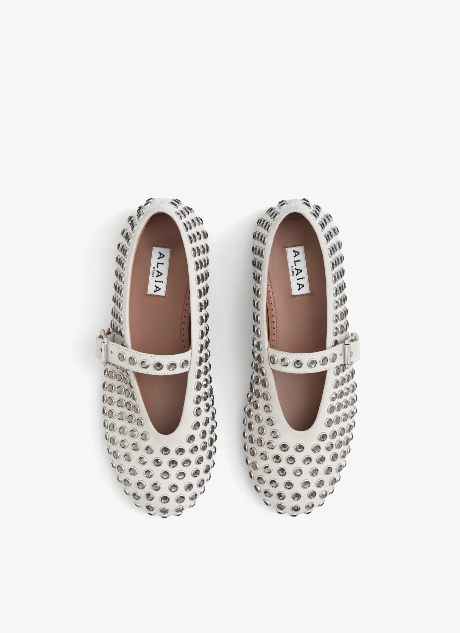 STRASS SUEDE BALLET FLATS