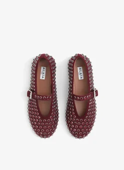 STRASS SUEDE BALLET FLATS