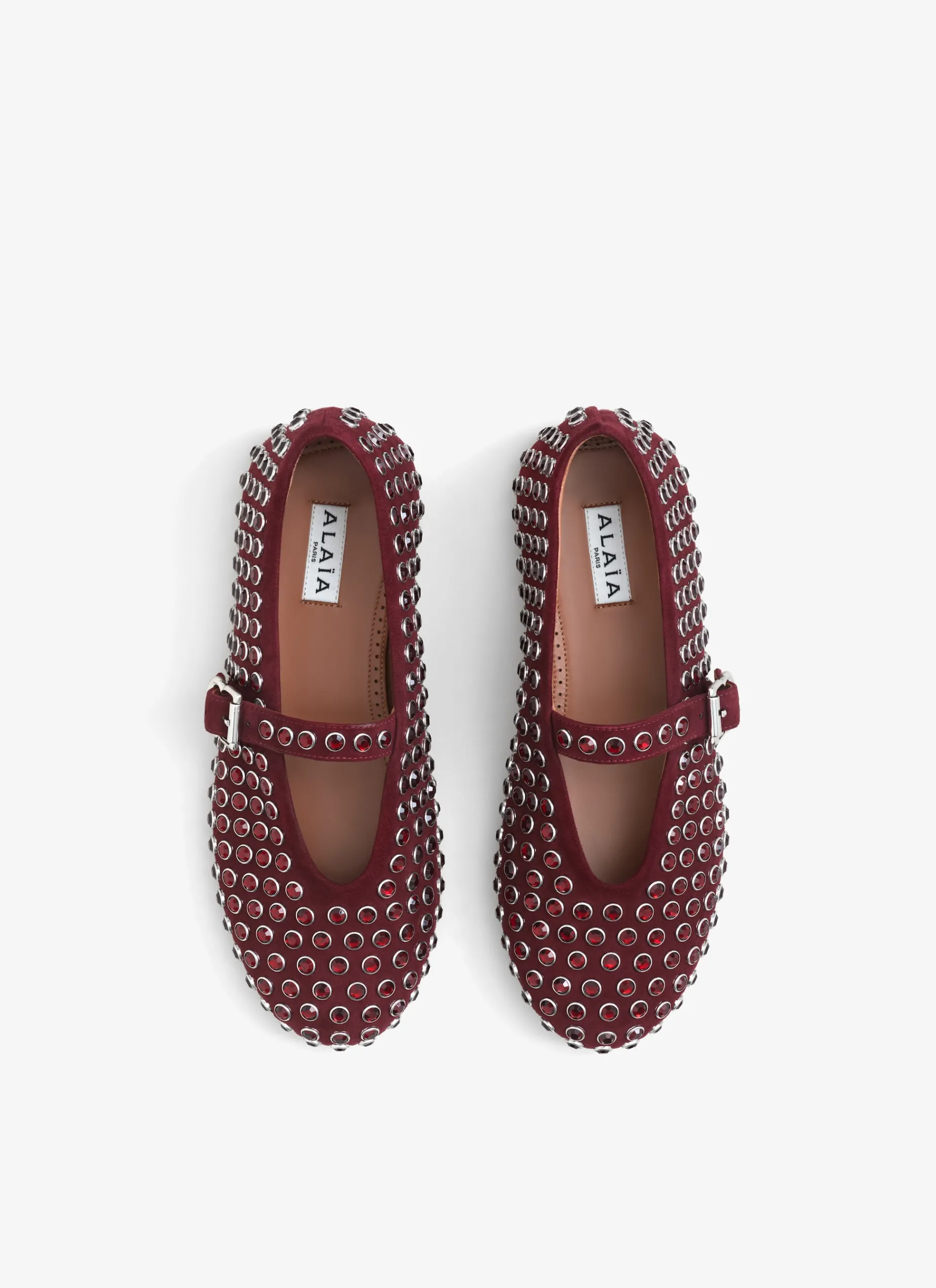 STRASS SUEDE BALLET FLATS