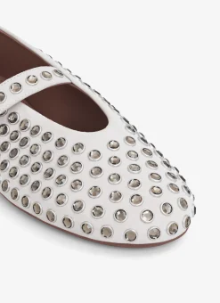 STRASS SUEDE BALLET FLATS