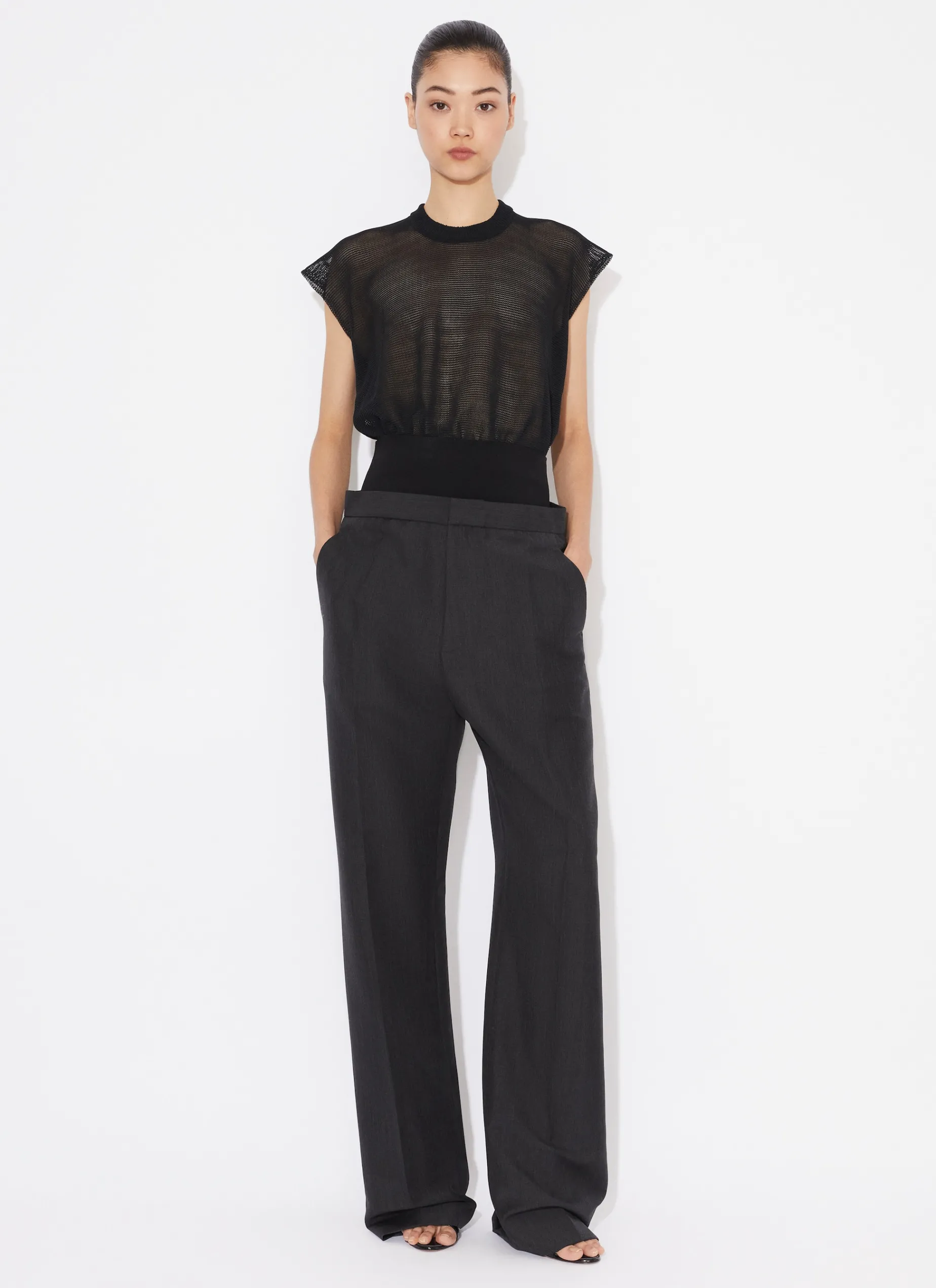 TAILORED TROUSERS WITH KNIT BAND