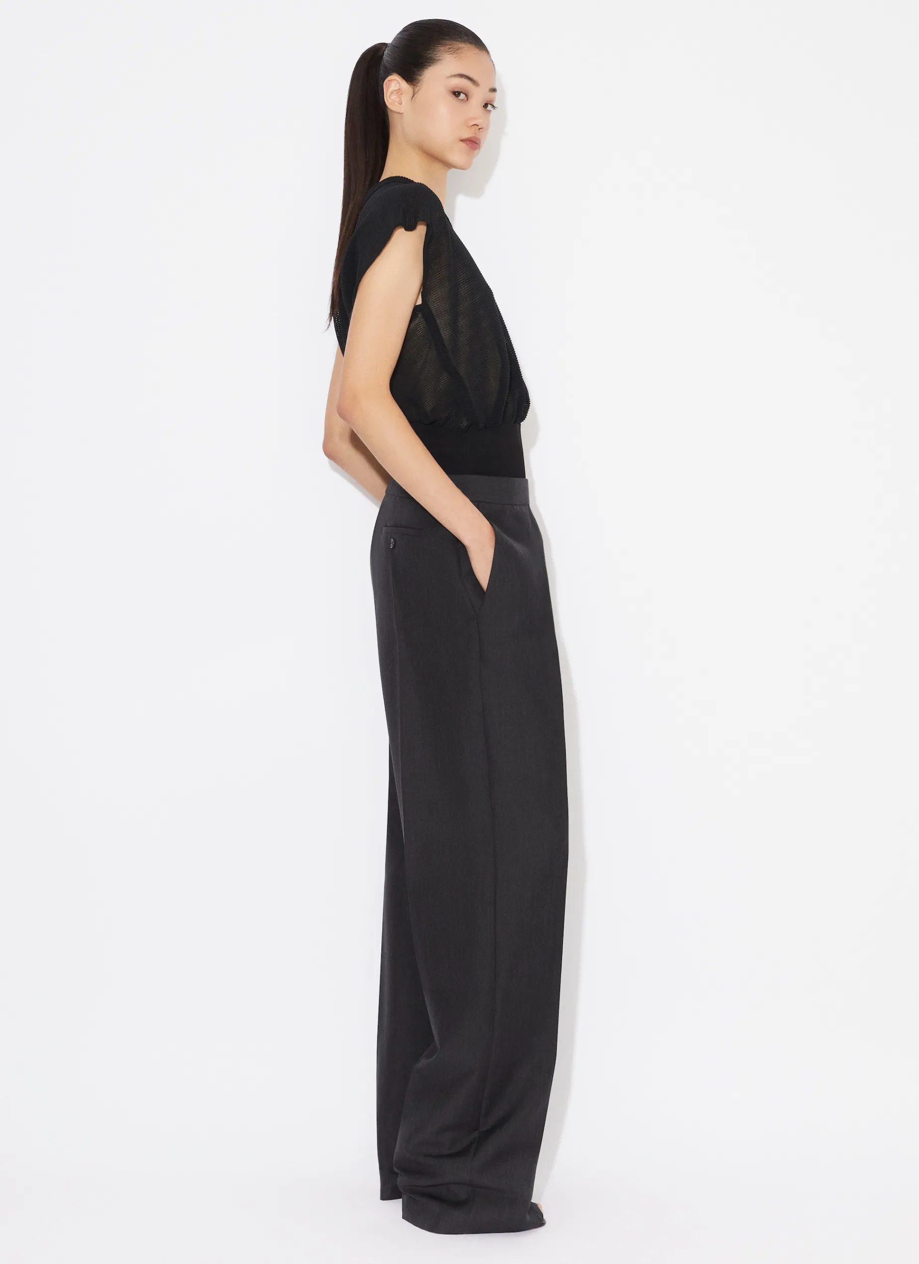 TAILORED TROUSERS WITH KNIT BAND